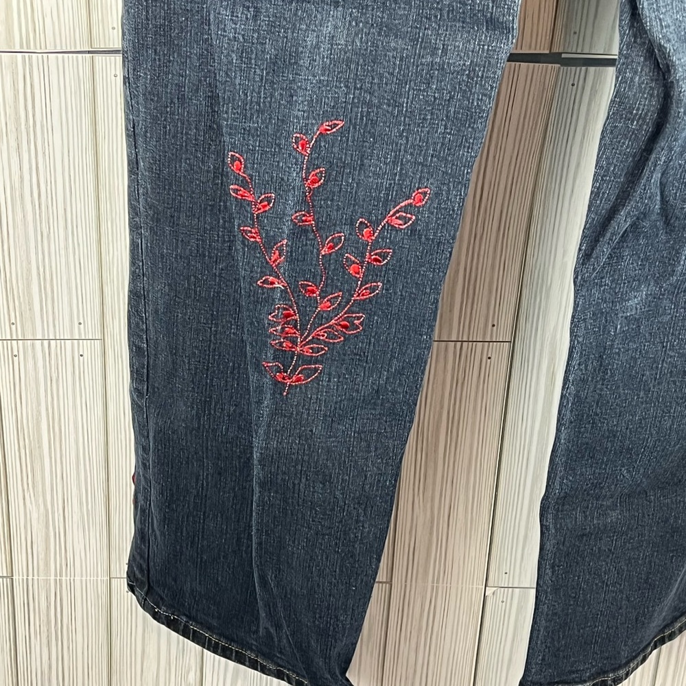 Body Phat Dark Denim Embroidered Jeans - Picture 6 of 8